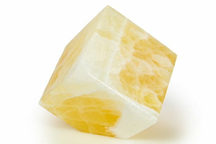 Polished Orange Honeycomb Calcite Cube - Utah #307803